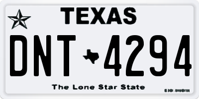 TX license plate DNT4294