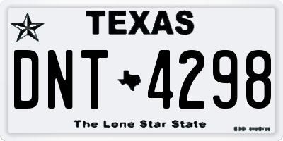 TX license plate DNT4298
