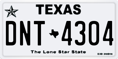 TX license plate DNT4304