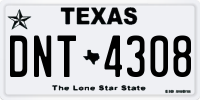 TX license plate DNT4308