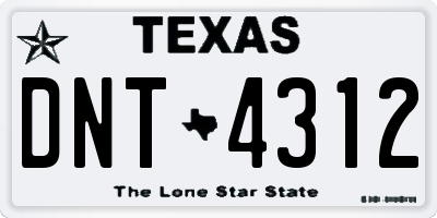 TX license plate DNT4312