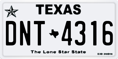 TX license plate DNT4316