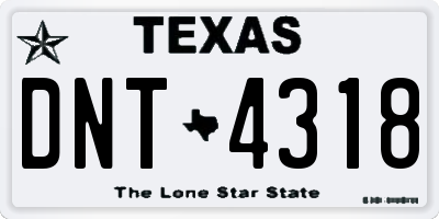 TX license plate DNT4318
