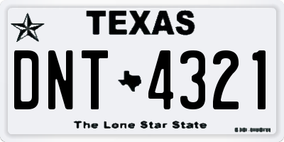 TX license plate DNT4321