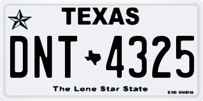 TX license plate DNT4325