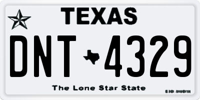 TX license plate DNT4329
