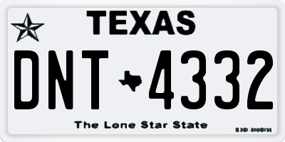 TX license plate DNT4332