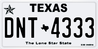 TX license plate DNT4333
