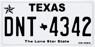 TX license plate DNT4342