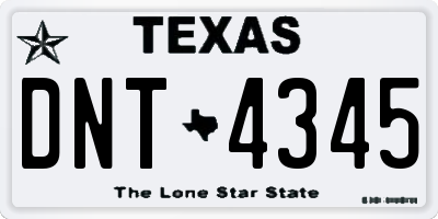 TX license plate DNT4345