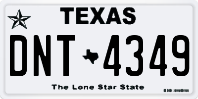 TX license plate DNT4349