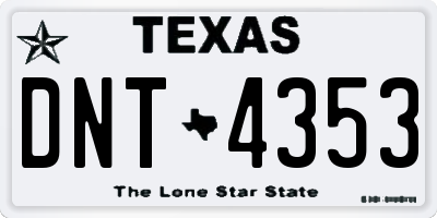 TX license plate DNT4353