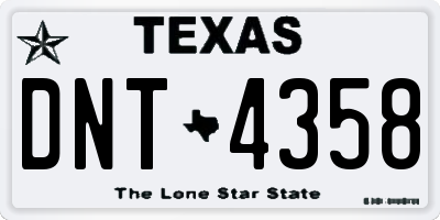 TX license plate DNT4358