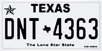 TX license plate DNT4363