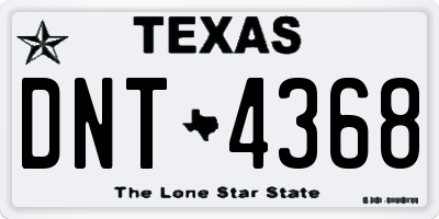 TX license plate DNT4368