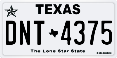 TX license plate DNT4375