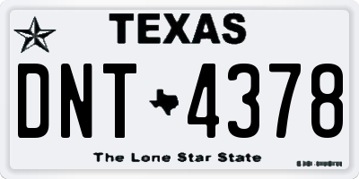 TX license plate DNT4378