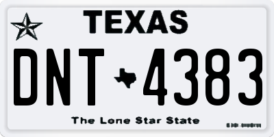 TX license plate DNT4383