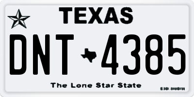 TX license plate DNT4385