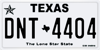 TX license plate DNT4404