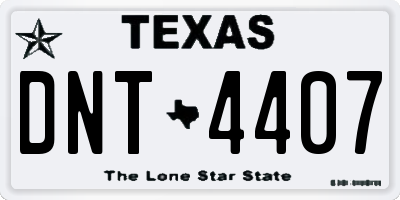TX license plate DNT4407
