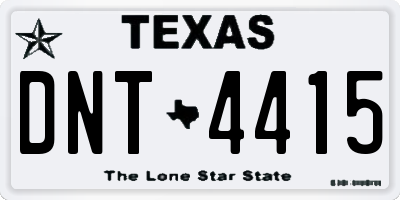 TX license plate DNT4415