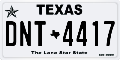 TX license plate DNT4417