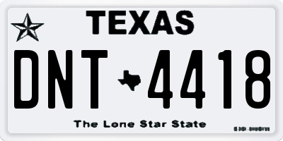 TX license plate DNT4418
