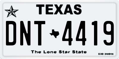 TX license plate DNT4419