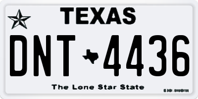 TX license plate DNT4436