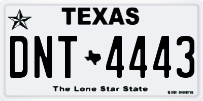 TX license plate DNT4443