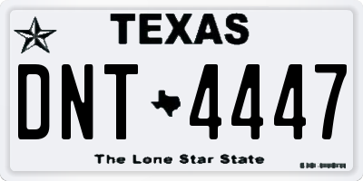 TX license plate DNT4447