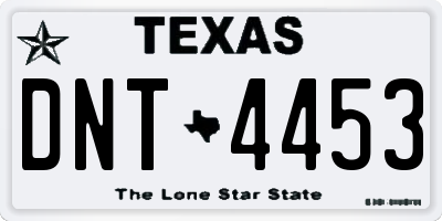 TX license plate DNT4453