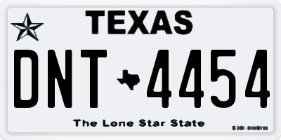 TX license plate DNT4454