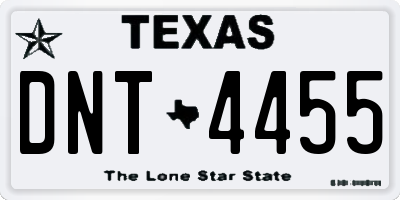 TX license plate DNT4455