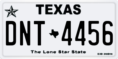 TX license plate DNT4456