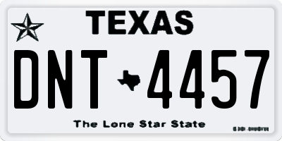 TX license plate DNT4457