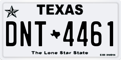 TX license plate DNT4461