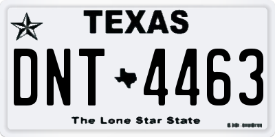 TX license plate DNT4463