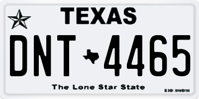 TX license plate DNT4465