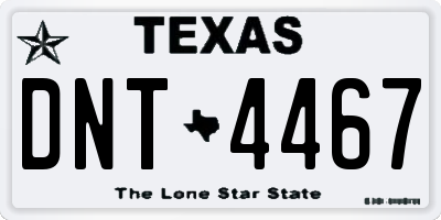 TX license plate DNT4467
