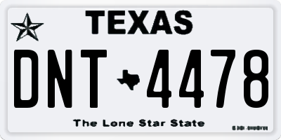 TX license plate DNT4478