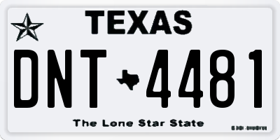 TX license plate DNT4481