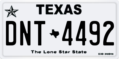 TX license plate DNT4492