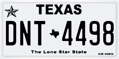 TX license plate DNT4498