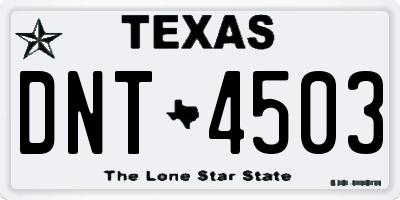 TX license plate DNT4503