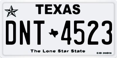 TX license plate DNT4523