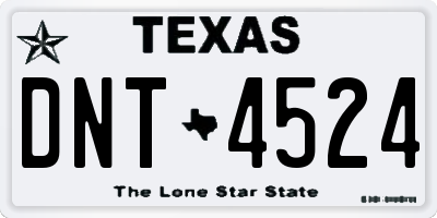 TX license plate DNT4524