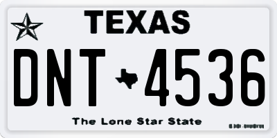 TX license plate DNT4536
