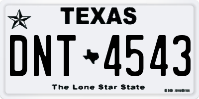 TX license plate DNT4543